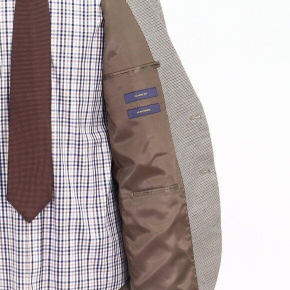 Stafford 42R Beige HT 2-Button Sport Coat Blazer Jacket P415 - Picture 10 of 11